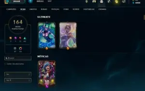 Conta Unranked com 150 Champs e 164 Skins ( MAIN SUP )