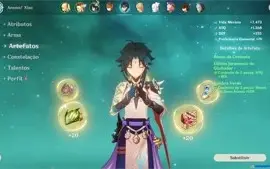 Conta genshin ar 55+ com 6 , 5* e keqing c2