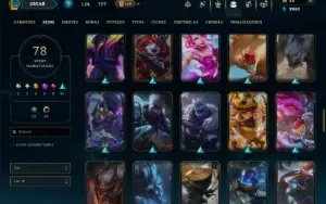 Mestre com 150 Champs e 78 Skins ( 429 PDL ) +6 Prestigios