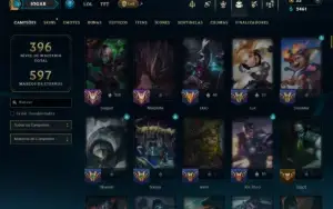 Mestre com 150 Champs e 78 Skins ( 429 PDL ) +6 Prestigios