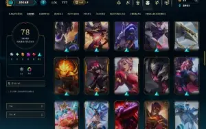 Mestre com 150 Champs e 78 Skins ( 429 PDL ) +6 Prestigios