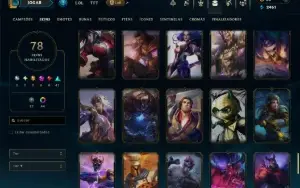 Mestre com 150 Champs e 78 Skins ( 429 PDL ) +6 Prestigios
