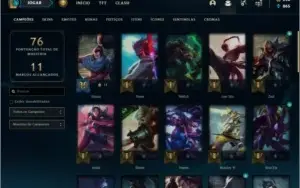 Conta prata 4 com 12 skins e 41 champs