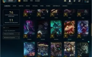 Conta prata 4 com 12 skins e 41 champs