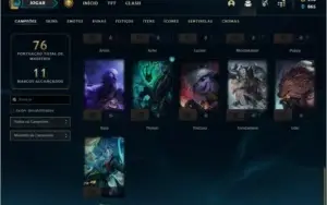 Conta prata 4 com 12 skins e 41 champs