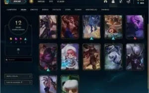 Conta prata 4 com 12 skins e 41 champs