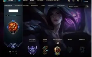 League of Legends Conta Diamond 4 com 17 skins