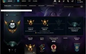 Conta ouro 4 com 122 champs e 171 skins (5 Vitoriosas)