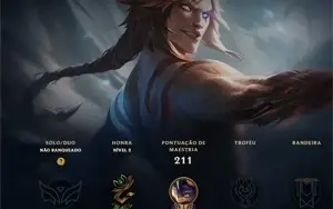 Conta no lol com 212 skins, com 880 RP, 21K EA (Unraked)