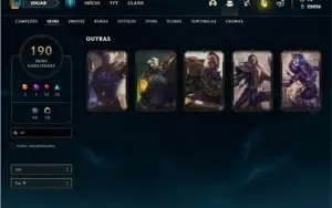 Conta ouro 2 com TODOS os champs e 190 Skins ( Nivel 659 )
