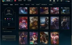 Conta bronze com muitos champs e skins