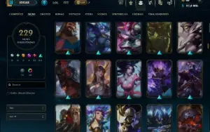 Bronze 1 com TODOS os Champs e 229 Skins ( MAIN SUP )