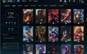 Conta prata 1 com TODOS os champs e 134 Skins + 5 Vitoriosas