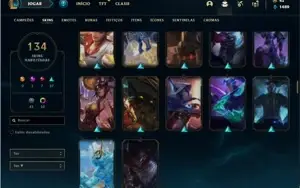 Conta prata 1 com TODOS os champs e 134 Skins + 5 Vitoriosas