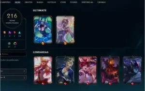 conta gold3 220skins mais informações pode chamar