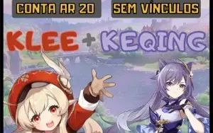 Conta com Klee e Keqing Ar 20 +11 personagens 4⭐ e 4 armas 4