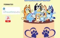 Arquivo De Corte Topo De Bolo Bluey E Bingo