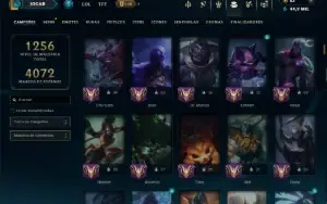 Platina 1 com TODOS os Champs e 571 Skins ( Nivel 873 )
