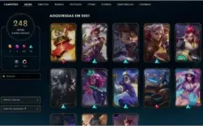 Conta Platina 1 (D2 mmr) com todos os champs e  248 skins.