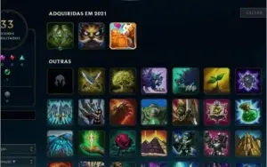 CONTA PRATA 4 COM VARIOS CHAMP SKIN E FRAGMENTOS DE SKIN