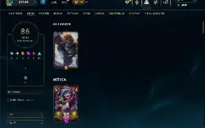 Unranked com 150 Champs e 86 Skins ( ADC / TOP / SUP )