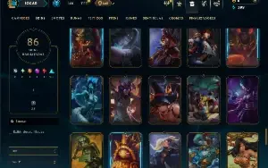 Unranked com 150 Champs e 86 Skins ( ADC / TOP / SUP )