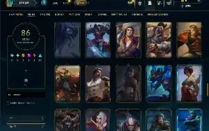 Unranked com 150 Champs e 86 Skins ( ADC / TOP / SUP )