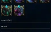 CONTA LOL: COM 25 SKINS - 69 CHAMPIONS - BORDA GOLD