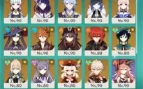 Conta de genshin AR60 28 5 estrelas 18 personagens 10 armas