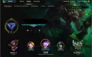Conta lol 356 skins Plativa V  TOP