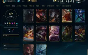 Unranked com TODOS os Champs e 69 Skins ( MAIN SUP )