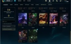 Conta DIAMANTE 4 com 60% de win rate, 27 champs e 2 skins