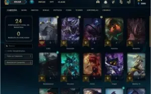 Conta DIAMANTE 4 com 60% de win rate, 27 champs e 2 skins