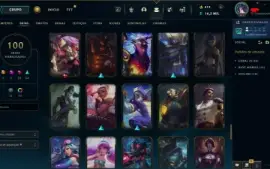 Conta 100 skins Platina IV