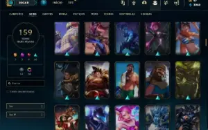 Conta Unranked com TODOS os champs e 159 Skins ( ADC / TOP )
