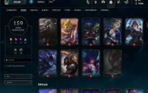 Conta Unranked com TODOS os champs e 159 Skins ( ADC / TOP )