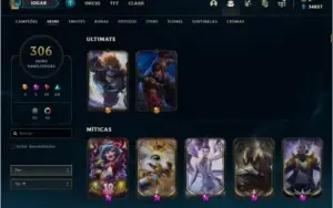 CONTA LOL – 306 SKINS, NIVEL 280, TODOS OS CAMPEÕES.