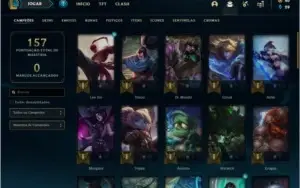 Conta unranked com 20 skins e 48 champs