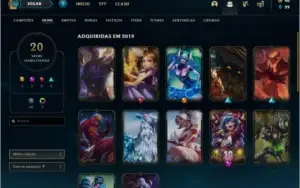 Conta unranked com 20 skins e 48 champs