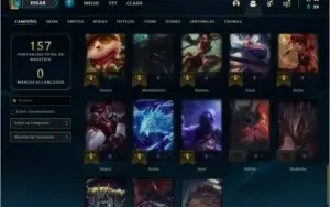 Conta unranked com 20 skins e 48 champs