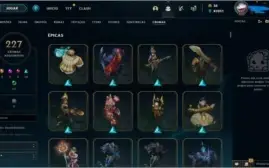 Conta League of Legends com 1254 SKINS, TODOS champs, 12k
