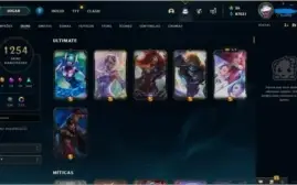 Conta League of Legends com 1254 SKINS, TODOS champs, 12k