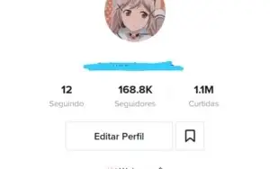 vendo perfil tiktok de anime com 168k de seguidores