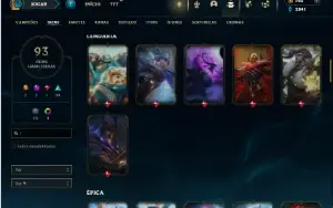 Ouro 1 com 140 Champs e 93 Skins