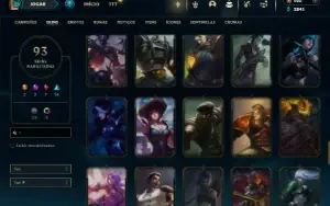 Ouro 1 com 140 Champs e 93 Skins