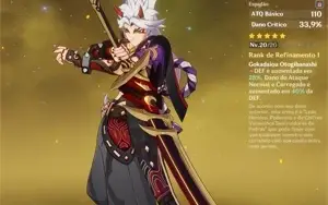 CONTA GENSHIN IMPACT COM ITTO, AYATO, MONA E KEQING (AR 47)