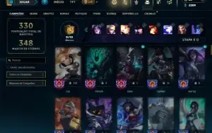 Unranked com 90 Champs e 53 Skins + 30 Espolios