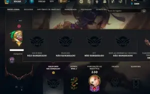 Unranked com 90 Champs e 53 Skins + 30 Espolios