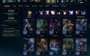 Unranked com 90 Champs e 53 Skins + 30 Espolios