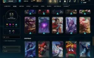 Unranked com 90 Champs e 53 Skins + 30 Espolios